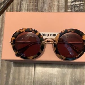 Miu miu Tortoise round sunglasses